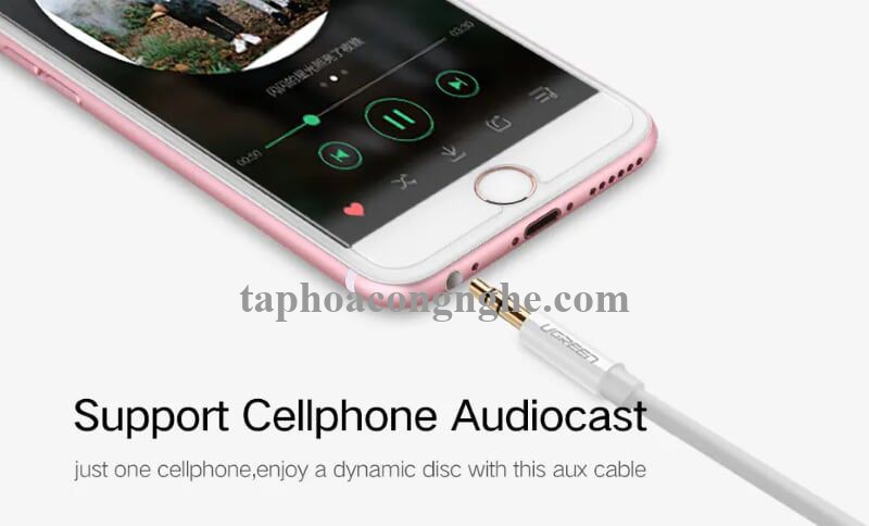 Ugreen 10746 0.5M màu Trắng Cáp âm thanh 3.5mm nối dài AV124 30010746